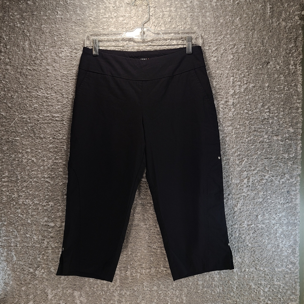 Bette‎ & Court Pull On Capri Pants Women Size 8 Nylon Rayon Pockets